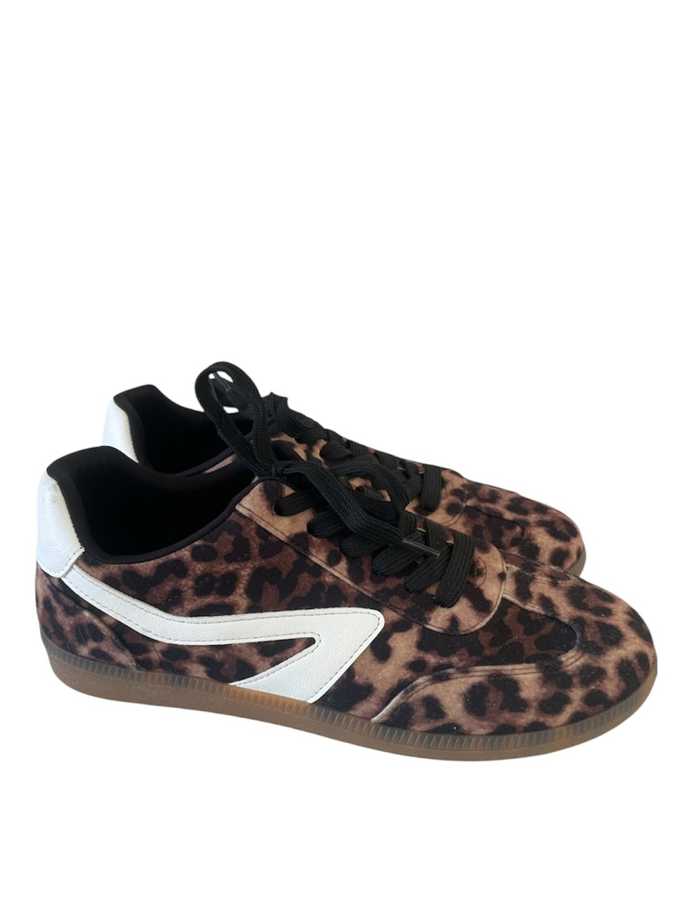 DV Dolce Vita Voyage Leopard Color Block Lace-Up Sneakers Women’s Size 8.5